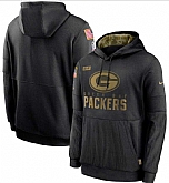Men's Green Bay Packers Nike Black 2020 Salute to Service Sideline Performance Pullover Hoodie,baseball caps,new era cap wholesale,wholesale hats